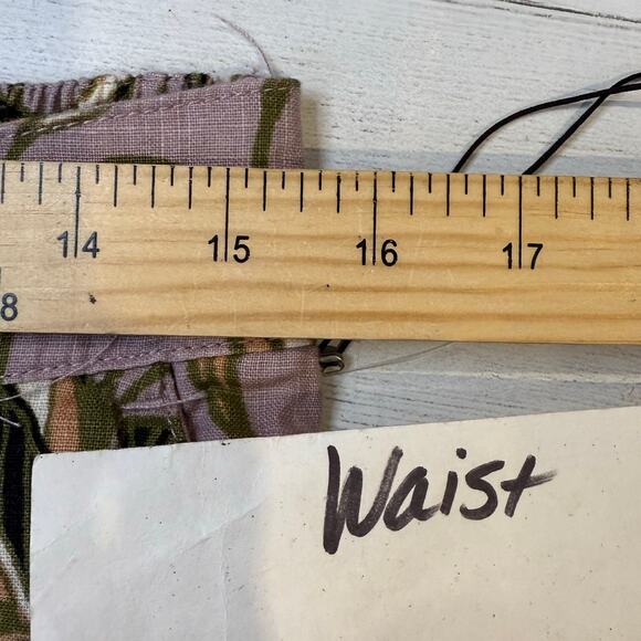 NWT Tahari Large 100% Linen purple crop wide leg pants tropical beachy vacation - Picture 3 of 7